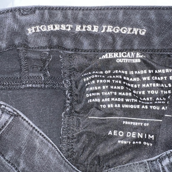 American Eagle Outfitters Highest Rise Jegging Jeans Lace up Black Size 6 - Picture 5 of 16